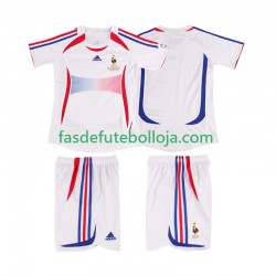 Camisola 2º Equipamento Seleção Francesa 2006 Manga Curta Retro ,Criança