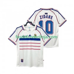 Camisola 2º Equipamento Seleção Francesa ZIDANE 10 1998 Manga Curta Retro ,Homem