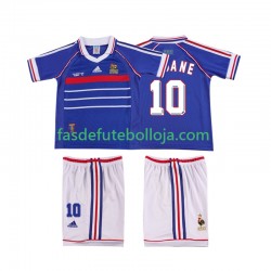 Camisola 1º Equipamento Seleção Francesa ZINANE 10 1998 Manga Curta Retro ,Criança