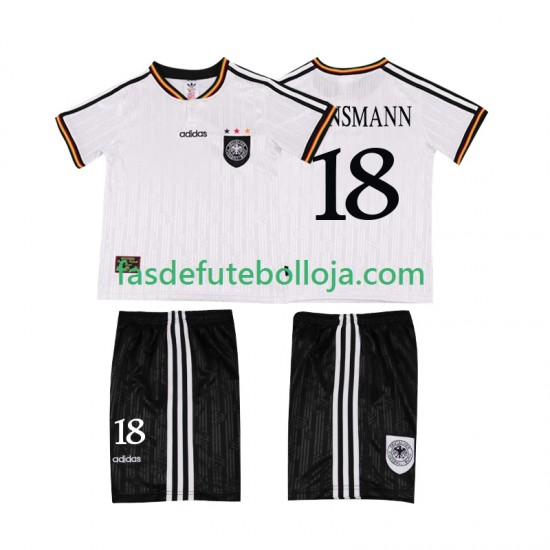 Camisola 1º Equipamento Seleção Alemã KLINSMANN 18 1996 Manga Curta Retro ,Criança