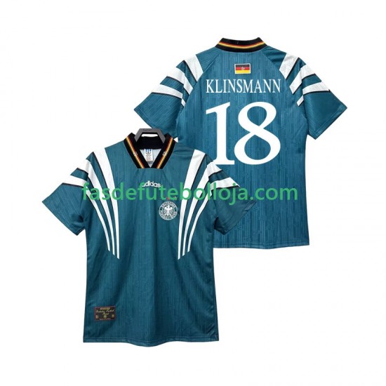 Camisola 2º Equipamento Seleção Alemã KLINSMANN 18 1996 Manga Curta Retro ,Homem