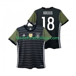 Camisola 2º Equipamento Seleção Alemã KROOS 18 2016 Manga Curta Retro ,Homem