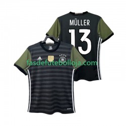 Camisola 2º Equipamento Seleção Alemã MULLER 13 2016 Manga Curta Retro ,Homem