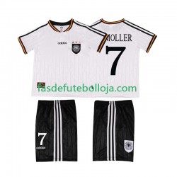 Camisola 1º Equipamento Seleção Alemã Moller 7 1996 Manga Curta Retro ,Criança