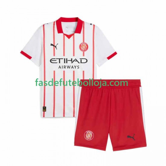 Camisola 1º Equipamento Girona 2025-2026 Manga Curta ,Criança