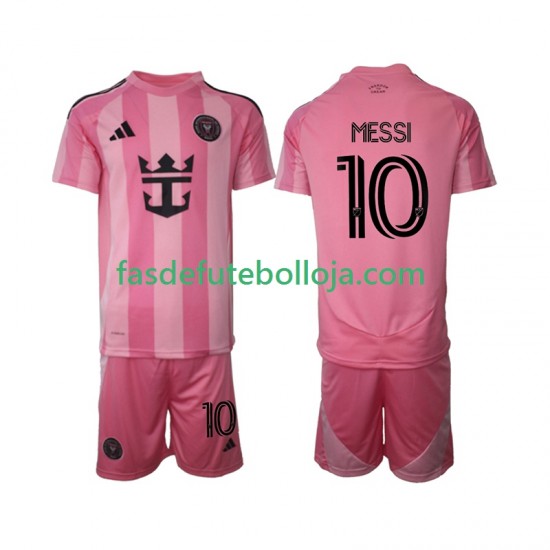 Camisola 1º Equipamento Inter Miami Lionel Messi 10 2025 Manga Curta ,Criança