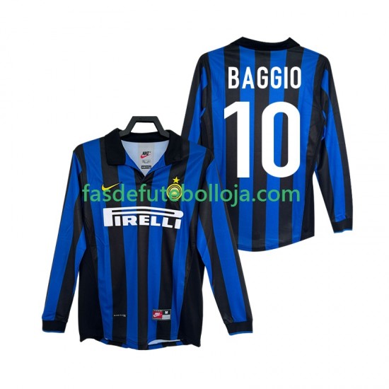 Camisola 1º Equipamento Inter de Milão BAGGIO 10 1998 1999 Manga Comprida Retro ,Homem
