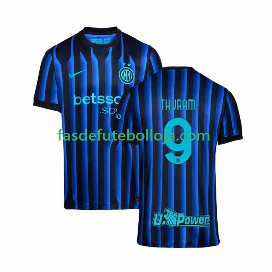 Camisola 1º Equipamento Inter de Milão Marcus Thuram 9 2025-2026 Manga Curta ,Homem