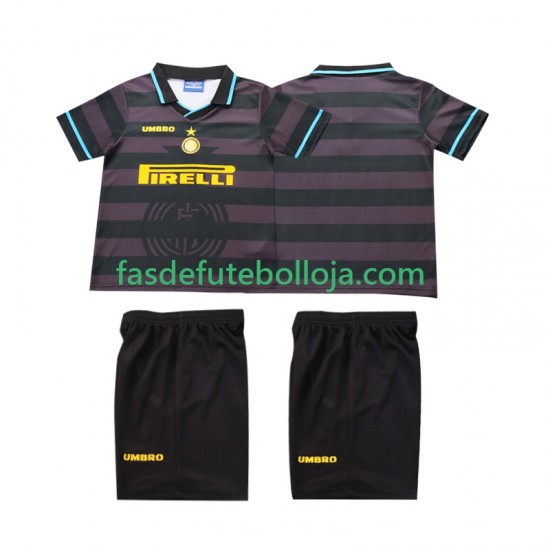 Camisola 3º Equipamento Inter de Milão 1997 1998 Manga Curta Retro ,Criança
