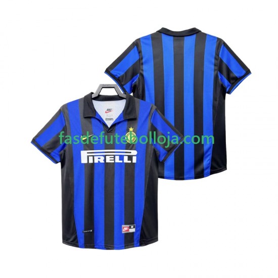 Camisola 1º Equipamento Inter de Milão 1998 1999 Manga Curta Retro ,Homem