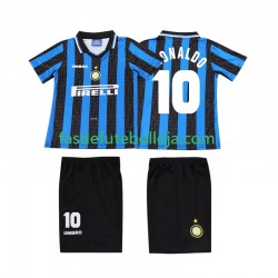 Camisola 1º Equipamento Inter de Milão Ronaldo 10 1997 1998 Manga Curta Retro ,Criança