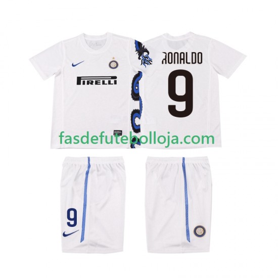 Camisola 2º Equipamento Inter de Milão Ronaldo 9 2011 2010 Manga Curta Retro ,Criança