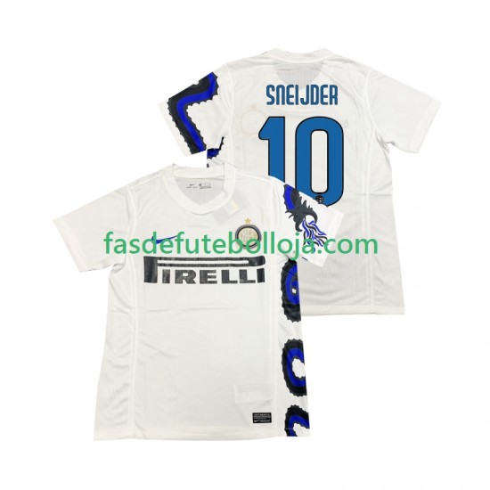 Camisola 2º Equipamento Inter de Milão SNEIJDER 10 2011 2010 Manga Curta Retro ,Homem