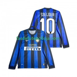 Camisola 1º Equipamento Inter de Milão SNEIJDER 10 2009 2010 Manga Comprida Retro ,Homem