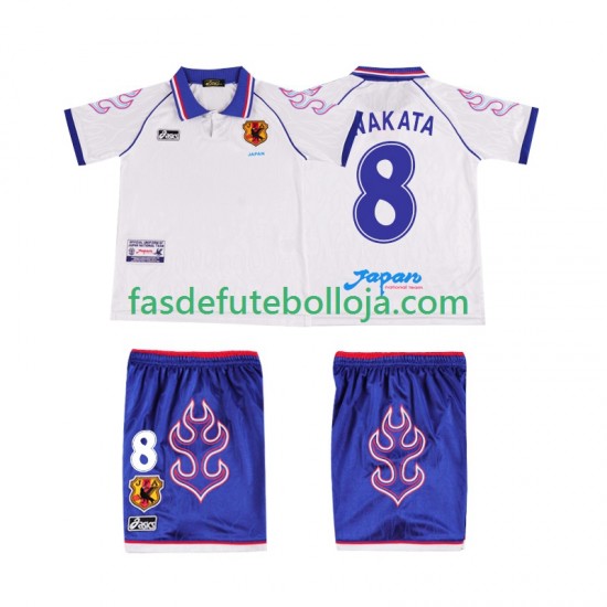 Camisola 2º Equipamento Seleção Japonesa NAKATA 8 1998 Manga Curta Retro ,Criança