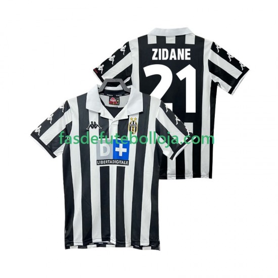 Camisola 1º Equipamento Juventus ZIDANE 21 2000 1999 Manga Curta Retro ,Homem