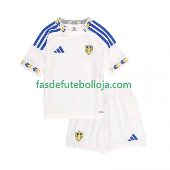 Camisola 1º Equipamento Leeds United 2025-2026 Manga Curta ,Criança