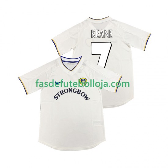 Camisola 1º Equipamento Leeds United KEANE 7 2000 2001 Manga Curta Retro ,Homem