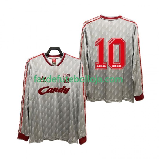 Camisola 2º Equipamento Liverpool 10 1989 1991 Manga Comprida Retro ,Homem