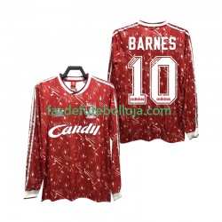 Camisola 1º Equipamento Liverpool BARNES 10 1989 1991 Manga Comprida Retro ,Homem