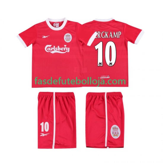 Camisola 1º Equipamento Liverpool BERGKAMP 10 LWP 1997 1998 Manga Curta Retro ,Criança