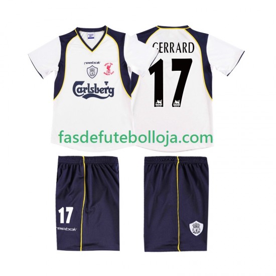 Camisola 2º Equipamento Liverpool GERRARD 17 LWP 2001 2002 Manga Curta Retro ,Homem