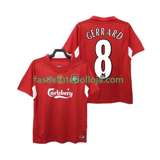 Camisola 1º Equipamento Liverpool GERRARD 8 2005 2004 Manga Curta Retro ,Homem