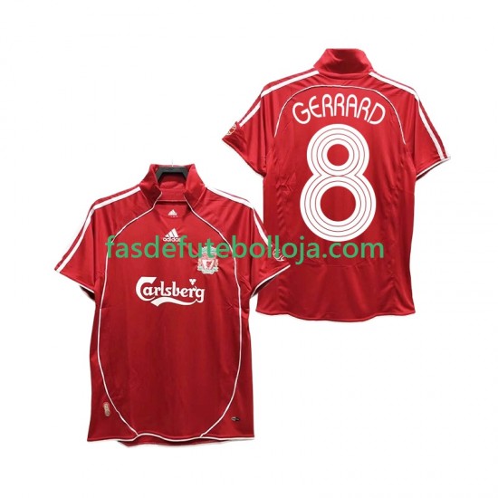 Camisola 1º Equipamento Liverpool GERRARD 8 2008 2006 Manga Curta Retro ,Homem