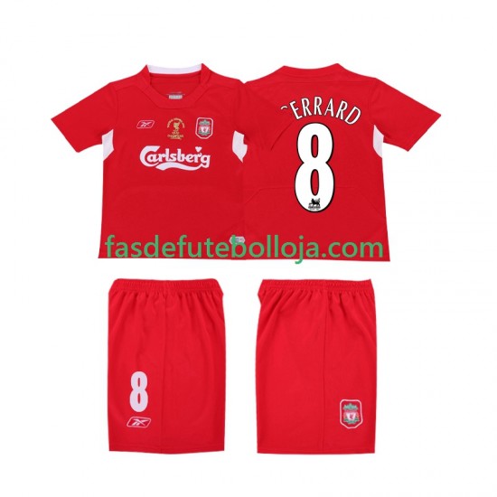 Camisola 1º Equipamento Liverpool GERRARD 8 LWP 2005 2004 Manga Curta Retro ,Homem