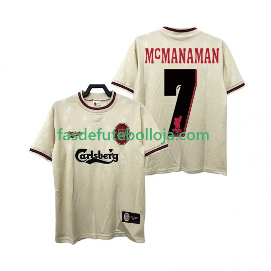 Camisola 2º Equipamento Liverpool MCMANAMAN 7 1996 1997 Manga Curta Retro ,Homem