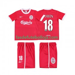 Camisola 1º Equipamento Liverpool OWEN 18 LWP 1997 1998 Manga Curta Retro ,Criança