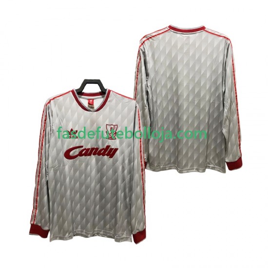 Camisola 2º Equipamento Liverpool 1989 1991 Manga Comprida Retro ,Homem