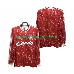 Camisola 1º Equipamento Liverpool 1989 1991 Manga Comprida Retro ,Homem