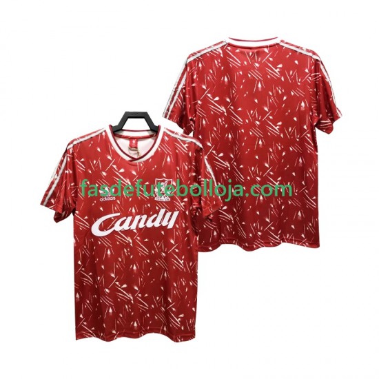 Camisola 1º Equipamento Liverpool 1989 1991 Manga Curta Retro ,Homem
