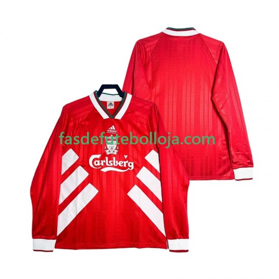 Camisola 1º Equipamento Liverpool 1993 1995 Manga Comprida Retro ,Homem