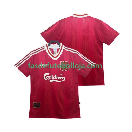 Camisola 1º Equipamento Liverpool 1995 1996 Manga Curta Retro ,Homem