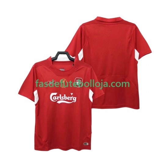 Camisola 1º Equipamento Liverpool 2005 2004 Manga Curta Retro ,Homem