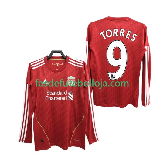 Camisola 1º Equipamento Liverpool Torres 9 2012 2010 Manga Comprida Retro ,Homem