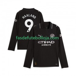 Camisola 2º Equipamento Manchester City Erling Haaland 9 2025-2026 Manga Comprida ,Homem