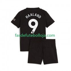 Camisola 2º Equipamento Manchester City Erling Haaland 9 2025-2026 Manga Curta ,Criança