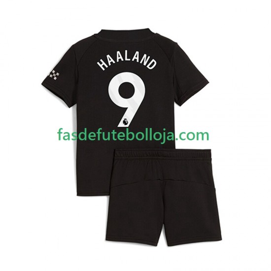 Camisola 2º Equipamento Manchester City Erling Haaland 9 2025-2026 Manga Curta ,Criança