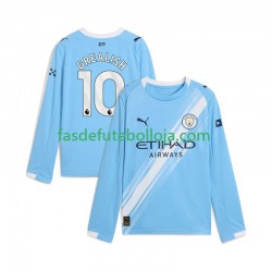 Camisola 1º Equipamento Manchester City Jack Grealish 10 2025-2026 Manga Comprida ,Homem