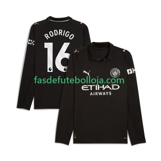 Camisola 2º Equipamento Manchester City Rodrigo Hernandez 16 2025-2026 Manga Comprida ,Homem