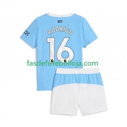 Camisola 1º Equipamento Manchester City Rodrigo Hernandez 16 2025-2026 Manga Curta ,Criança