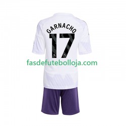 Camisola 2º Equipamento Manchester United Alejandro Garnacho 17 2025-2026 Manga Curta ,Criança