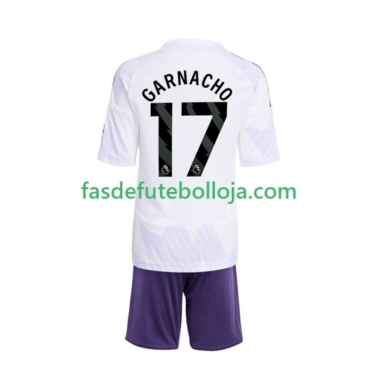 Camisola 2º Equipamento Manchester United Alejandro Garnacho 17 2025-2026 Manga Curta ,Criança