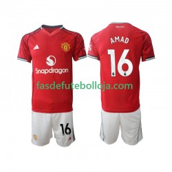 Camisola 1º Equipamento Manchester United Amad Diallo 16 2025-2026 Manga Curta ,Criança