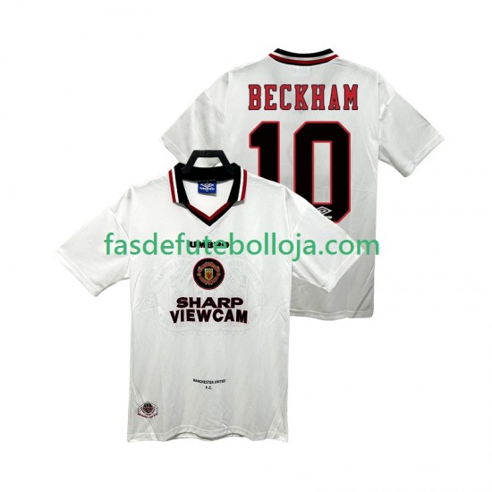 Camisola 2º Equipamento Manchester United BECKEHAM 10 1996 1997 Manga Curta Retro ,Homem