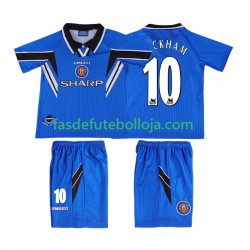 Camisola 3º Equipamento Manchester United BECKHAM 10 1996 1998 Manga Curta Retro ,Criança