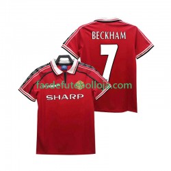 Camisola 1º Equipamento Manchester United BECKHAM 7 1998 1999 Manga Curta Retro ,Homem